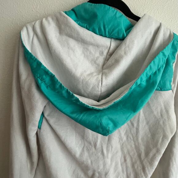 PINK Quarter Zip Pullover Sweatshirt Athletic Long Sleeve Top White Teal xS - Picture 10 of 10